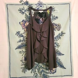 Gray blouse with lace details